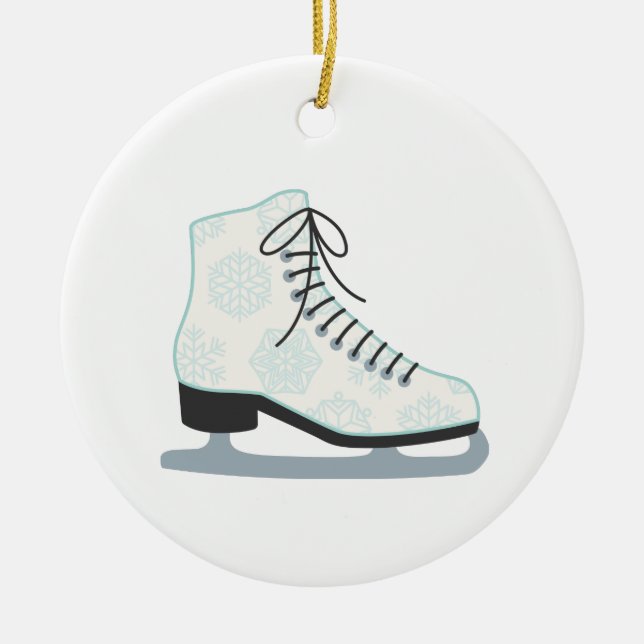 Ice Skate Ceramic Tree Decoration (Front)
