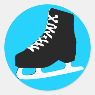 ice skate classic round sticker