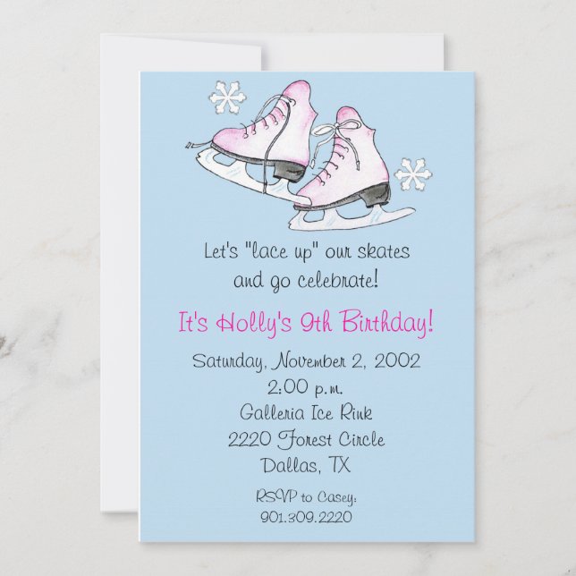 Ice Skate Invitations (Front)