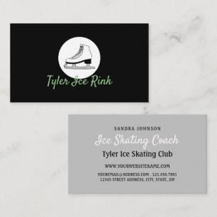 Ice Skate Logo, Ice Skater, Ice Skating Coach Business Card