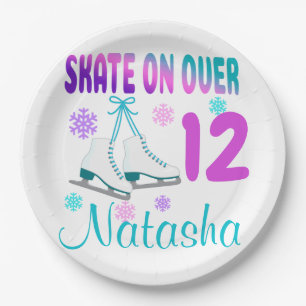 Ice Skate on Over Birthday Girl Skater  Paper Plate