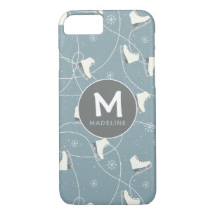 Ice skate & snowflake personalised iPhone 8/7 case