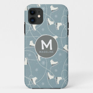 Ice skate & snowflake Personalised Case-Mate iPhone Case