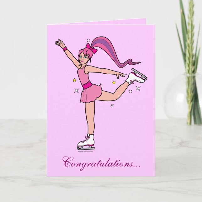 Ice Skater Congratulations: You Are a Star! Card (Front)