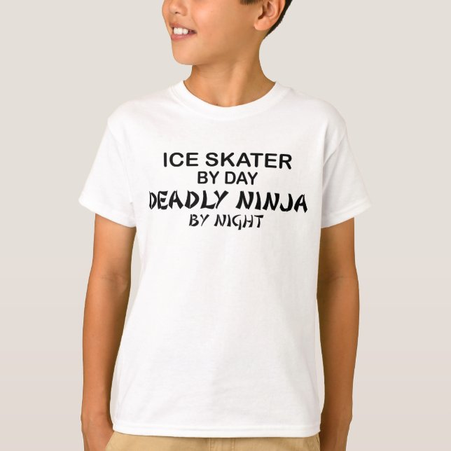 Ice Skater Deadly Ninja by Night T-Shirt (Front)