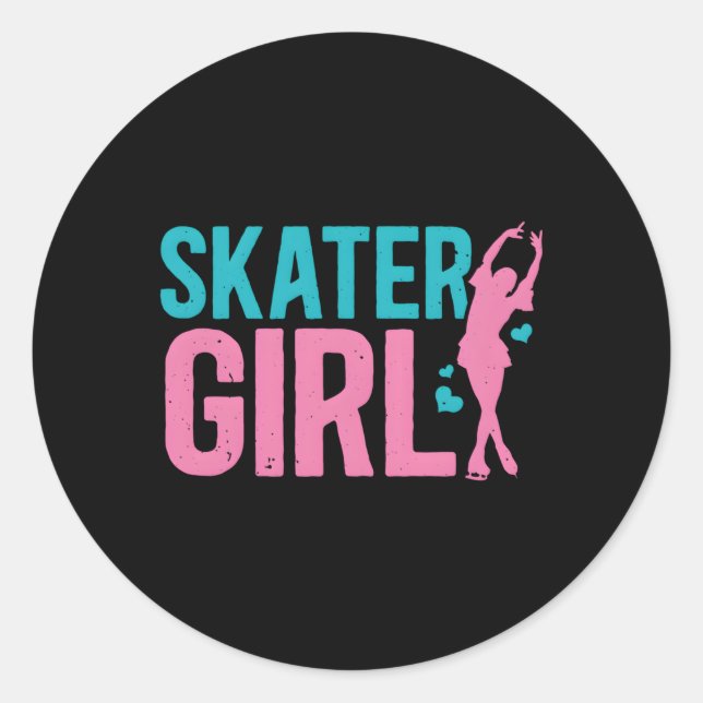 Ice Skater Figure Skaters Skating Themed Classic Round Sticker (Front)