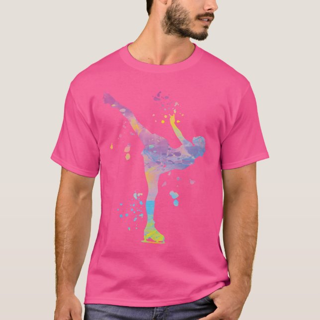 Ice Skater Figure Skating Colourful Girls Ice Skat T-Shirt (Front)