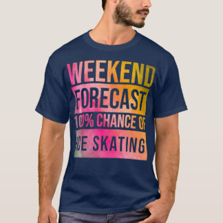 Ice Skater Gift Ice Skating Forecast In Watercolor T-Shirt
