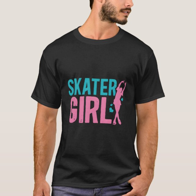 Ice Skater Girl Figure Skaters Skating Themed T-Shirt (Front)