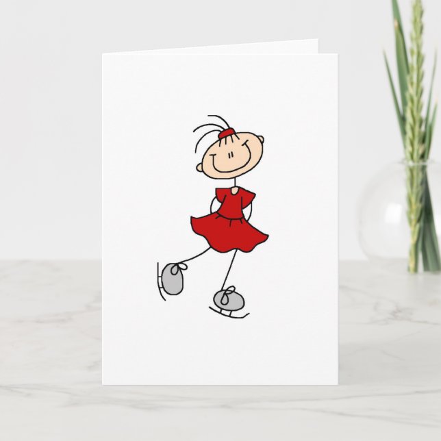 Ice Skater Girl In Red Card (Front)