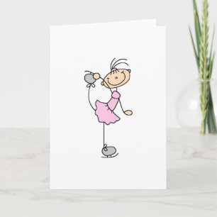 Ice Skater In Pink Card