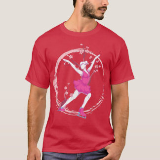 Ice Skater Sakura Cherry Blossom Figure Skater Ice T-Shirt