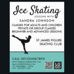 Ice Skater Silhouette, Ice Skating Lesson Advert Flyer<br><div class="desc">Ice Skater Silhouette,  Ice Skating Lesson Advertising Flyers By The Business Card Store.</div>