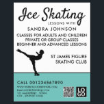 Ice Skater Silhouette, Ice Skating Lesson Advert Flyer<br><div class="desc">Ice Skater Silhouette,  Ice Skating Lesson Advertising Flyers By The Business Card Store.</div>