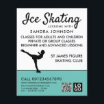 Ice Skater Silhouette, Ice Skating Lesson Advert Flyer<br><div class="desc">Ice Skater Silhouette,  Ice Skating Lesson Advertising Flyers By The Business Card Store.</div>