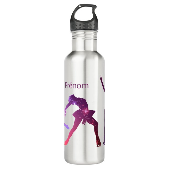 Ice skater sleeve - Rose Violet star 710 Ml Water Bottle (Front)
