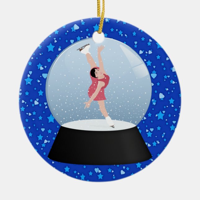 Ice Skater  - SRF Ceramic Tree Decoration (Front)