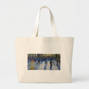 Ice skaters Christmas Fayre Fair Hyde Park Large Tote Bag