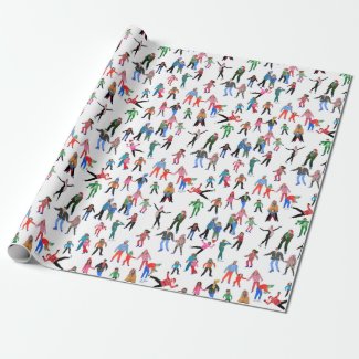 Ice Skaters Christmas Joy Wrapping Paper