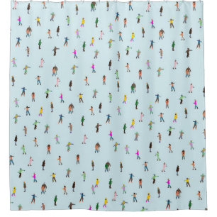 Ice Skaters On Lake │ Skating Xmas Christmas  Shower Curtain