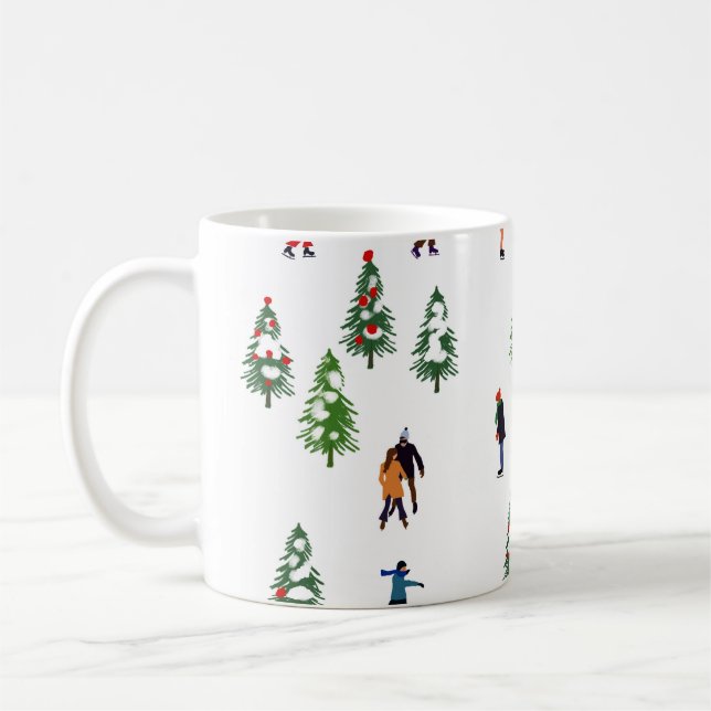 Ice Skaters Pine │ ice skating christmas winter  Coffee Mug (Left)