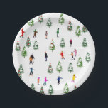 Ice Skaters Pine │ ice skating christmas winter  Paper Plate<br><div class="desc">Cool winter-themed ice skating design with city skaters ice skating rink with pine trees covered in snow. Whimsical illustration design, and great winter decor for every occasion. A wonderful gift for winter-themed gift for you or your friends, co-workers, or family. Ice skating gift. Figure ice skater gift. Winter Christmas new...</div>