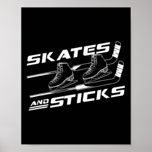Ice Skates And Hockey Sticks Winter Sports Hockey Poster