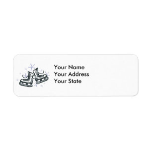 ice skates and snowflakes graphic