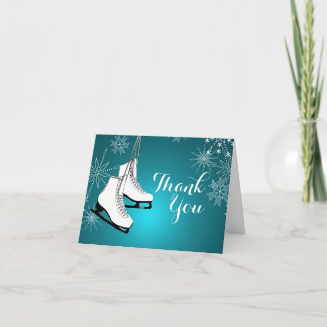 Ice Skates and Snowflakes Thank You (Front)