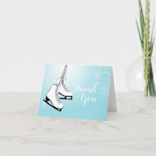 Ice Skates and Snowflakes Thank You Card