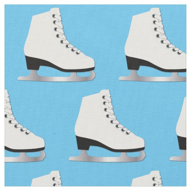 Ice Skates Figure Skating Rink Blue Fabric (Close Up)