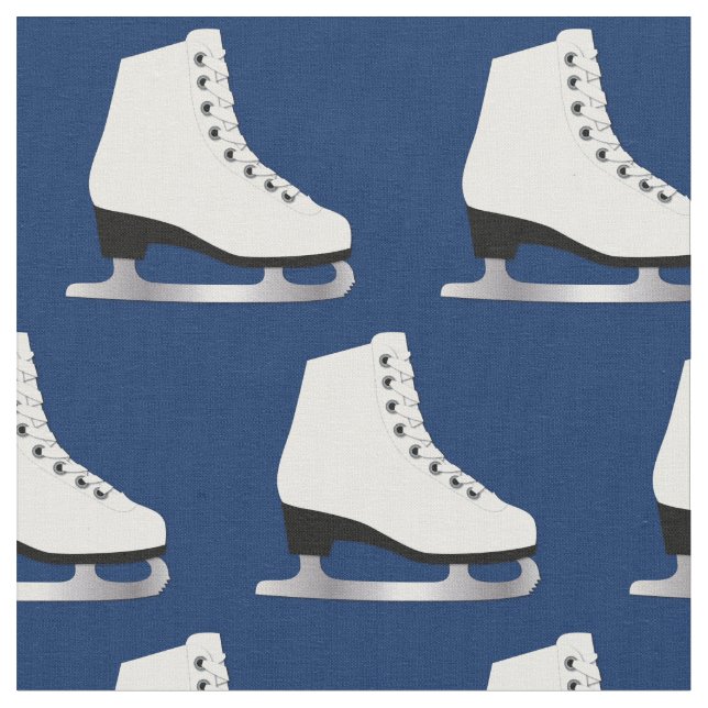 Ice Skates Figure Skating Rink Blue Fabric (Close Up)