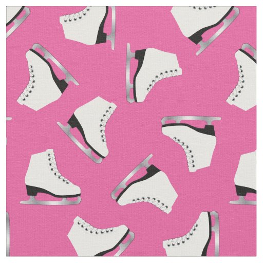 Ice Skates Figure Skating Rink Pink Fabric Zazzle