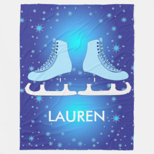 Ice Skates Fleece Blanket