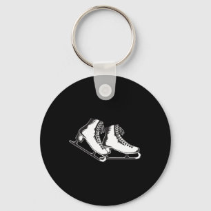 Ice Skates Illustration Stylish Winter Sports Desi Key Ring