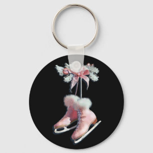 ICE SKATES in PINK by SHARON SHARPE Key Ring
