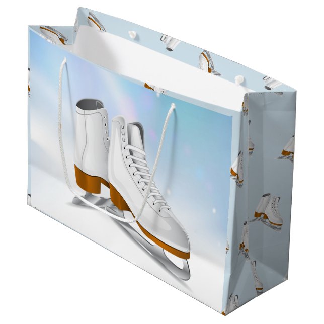 Ice Skates Large Gift Bag (Front Angled)
