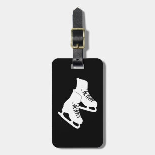 Ice Skates Luggage Tag Black