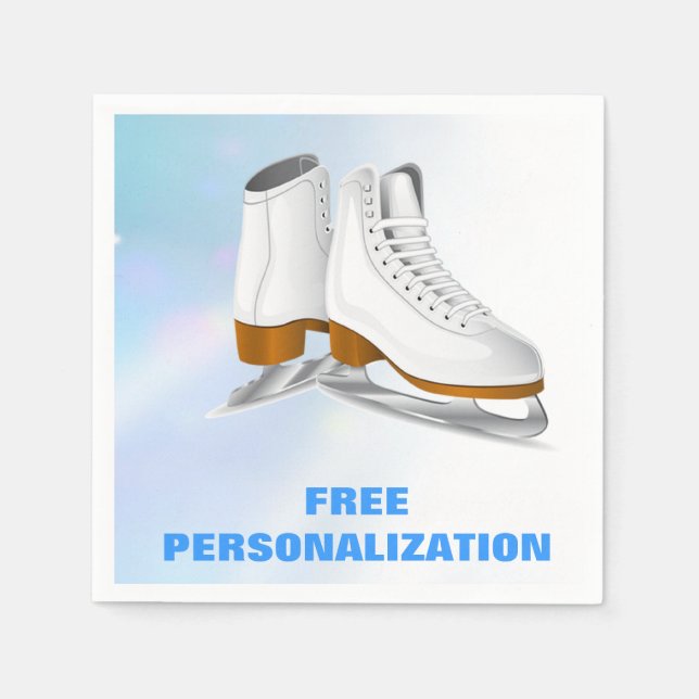 Ice Skates Paper Napkins (Front)