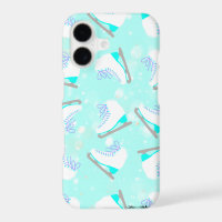 Ice Skates Pattern Blue Cute Figure Skater's