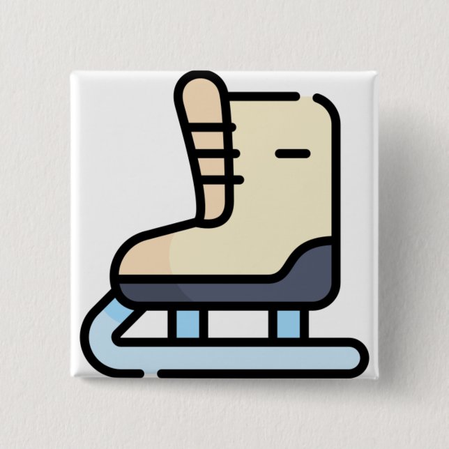 ice skating 15 cm square badge (Front)