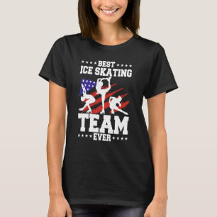 Ice Skating 4th Of July Figure Skating Sport Ameri T-Shirt