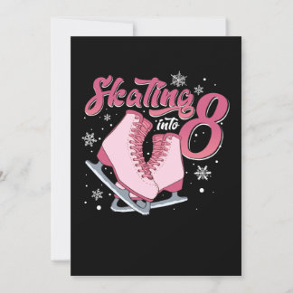 Ice Skating 8th Birthday Girl 8 Years Old Invitation