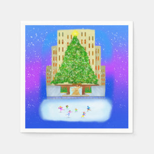 Ice Skating At Rockefeller Centre Napkin