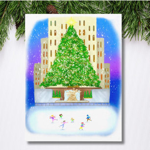 Ice Skating At Rockefeller Centre  Postcard