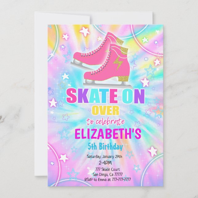 Ice Skating Birthday Invitation (Front)