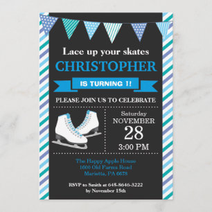 Ice Skating Birthday Invitation 1st Birthday Party