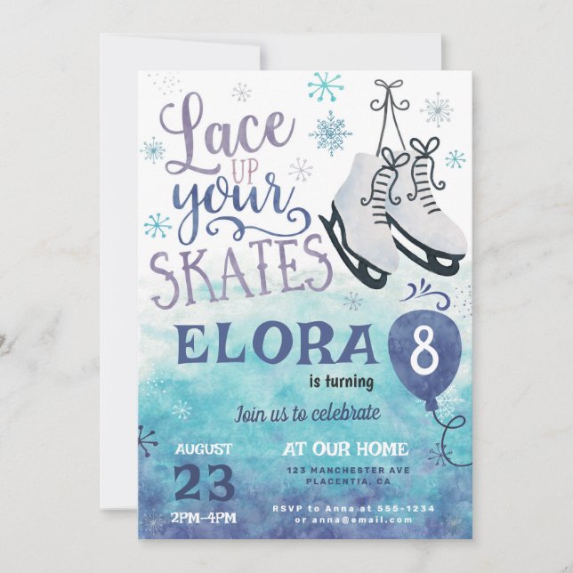 Ice Skating Birthday Party Boy Girl Invitation (Front)