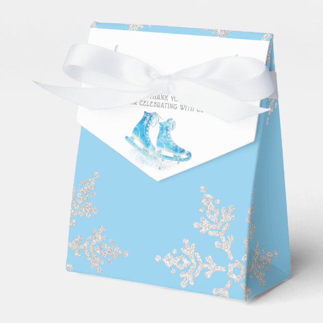 Ice Skating Birthday Party Favour Box (Front Side)