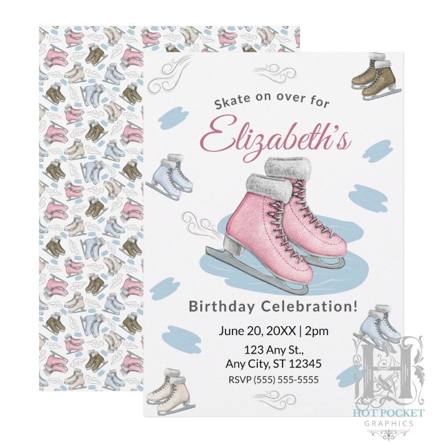 Ice Skating Birthday Party Invitation (Creator Uploaded)
